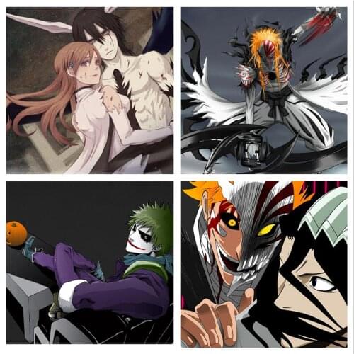 WTQ Retro Poster Bleach Black and White Poster Canvas Painting Classic Anime Posters Wall Decor Wall Art Picture Home Decor