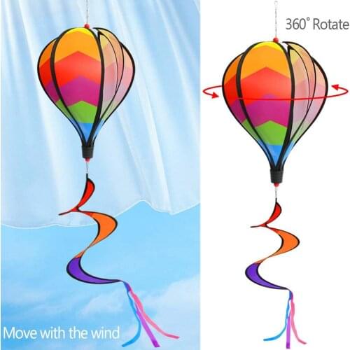 Hot Air Balloon Colorful Attractive Twist Garden Wind Spinner Outdoor Lawn Yard Hanging Decoration Party Favor Supplies