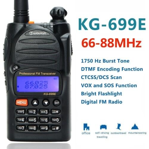Wouxun KG-699E 66-88MHz IP55 Waterproof DTMF 5W 1700mAh Battery Amateur Ham Handheld Transceiver Two Way Radio Walkie Talkie