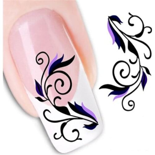 1Sheet DIY Designs Women Elegant Nail Art Stickers Decals Red Butterfly Tie Decals Patch French Tip Care Styling Tool