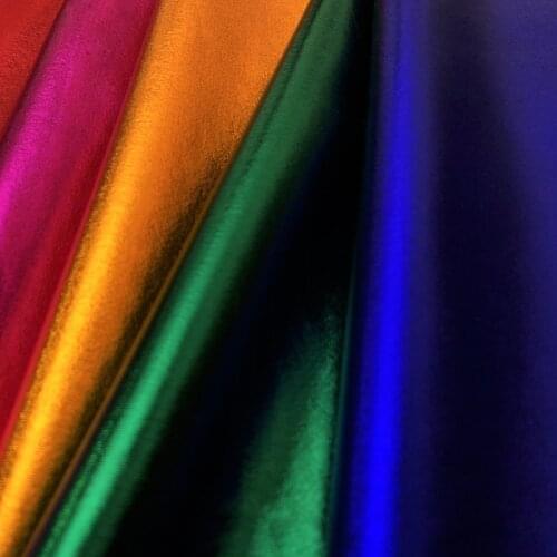 1m*1.5m Stretch Shiny Gold Foil Bronzing Spandex Fabric Material PU Glossy Leather Fabric For DIY Stage Cosplay Costume Dress