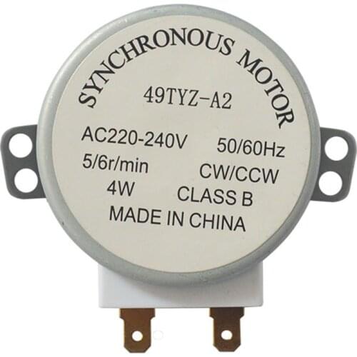 1Pc 49TYZ-A2 4W 5/6RPM AC 220-240V 50/60Hz Synchronous Motor for Microwave Oven