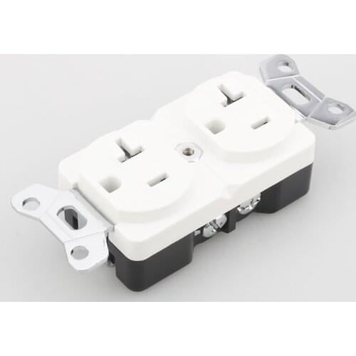 1piece Audiocrast Pure copper Rhodium Plated AC US Power Duplex Receptacles wall outlet Socket distributor US Duplex