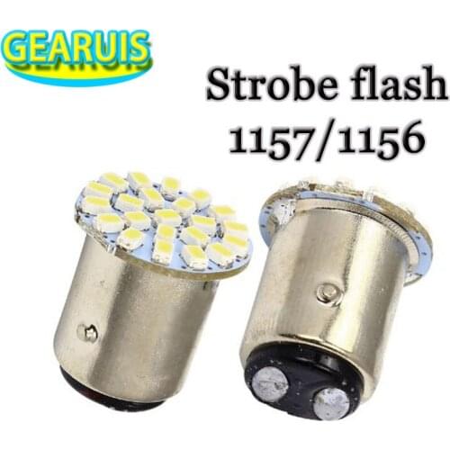 100pcs 1157 bay15s strobe flash 22 smd 1206 led 1156 ba15s 3020 brake blink light Lamp Bulb 12V red white Auto Tail Stop Light