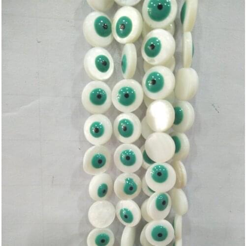 Natural Shell Beads 12mm Round Loose Shell Eyes Beads For Jewelry Bracelet Necklace Making DIY Accessories Strand 15