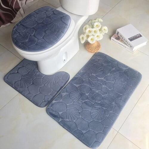 2019 3pcs/lot Bathroom Rug Household Toilet Feet Pad Super Soft Bath Mat Kitchen Carpet Doormats Decor antislip tapes bath rugs