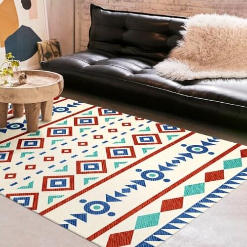 3D Living Room Carpet Morocco Style Tie Dyeing Plush Soft Floor Decoration Rug Washable Bedroom Children Room Floor Bedside Mats
