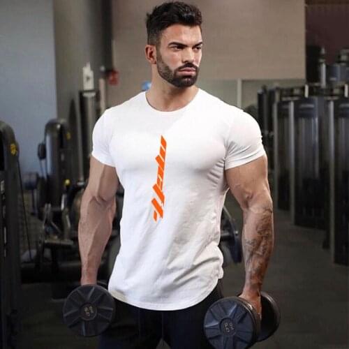 Brand Gym Clothing Male Slim Fit t shirt Men fitness T-shirts fashion hip hop O-neck Tshirts mens streetwear tees