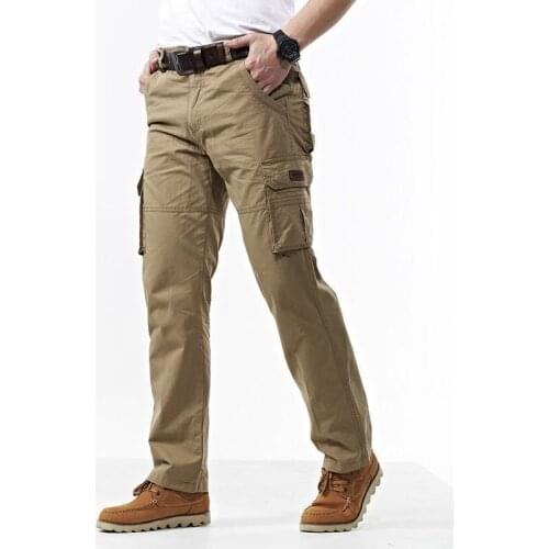 Spring Pure Cotton Mens Cargo Pants Tactical Breathable Multi Pockets Army Military Slim Fit Jogger Combat Outdoors Trousers 5X