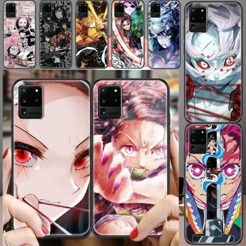 Demon Slayer Kamado Tanjirou Nezuko Phone case For Samsung Galaxy Note 4 8 9 10 20 S8 S9 S10 S10E S20 Plus UITRA Ultra black