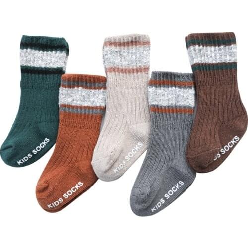 Childrens Socks for Boy Woolen Knitted Socks for Girls Winter Thick Warm Knee Baby Socks Suitable for Snowing Leg Warmers 1-8Y