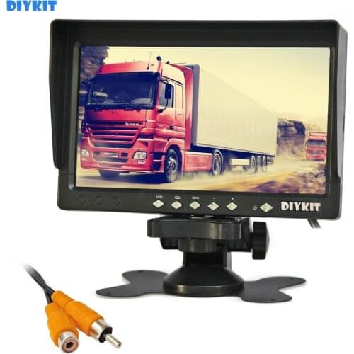DIYKIT 7inch AHD Car Monitor Backup Rear View Monitor Max Support 1080P AHD Camera with Sun Hood Visor RCA