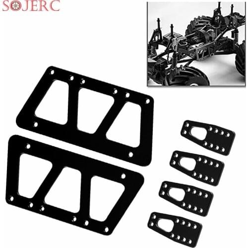 SOJERC Alloy Chassis Lift Plate Set Kit for 1/10 RC Axial SCX10 Model Car Part (Black/Silver)