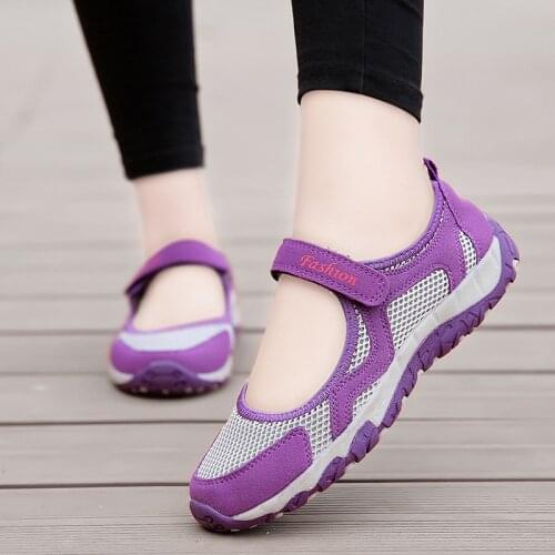Summer women Large size shoes 2021 hollow mesh soft sole casual shoes non slip flat shoes light sneakers women Zapatos De Mujer