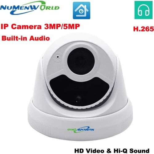 New CCTV dome IP camera 3MP/5MP network camera system with 2 array IR LEDs protection your home Audio and video synchronization