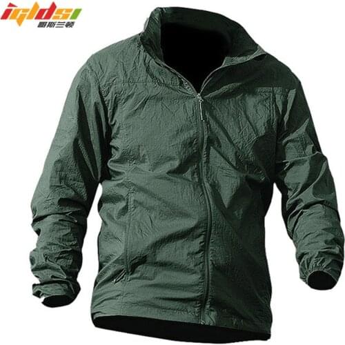 Summer Waterproof Quick Dry Tactical Skin Jacket Men Sunscreen Breathable Hooded Raincoat Windbreaker Thin Army Military Jackets