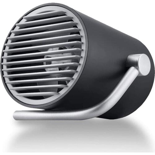 Small Personal Desk USB Fan, Portable Mini Table Fan with Twin Turbo Blades, for Home, Office, Outdoor Travel (Black)