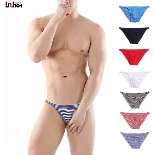 UzHot Metrosexual striped bag High Cotton Briefs fork ferret man sexy mens underwear 13004