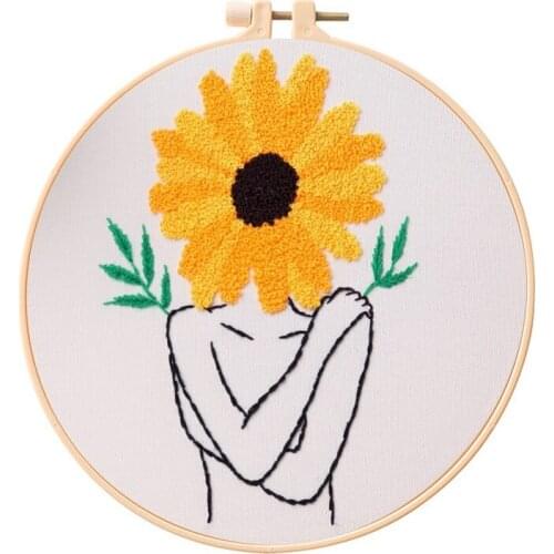 Embroidery Kits, Feminism Pattern, Embroidery Hoop, Embroidery Thread, Embroidery Materials and Tool, DIY Craft for Beginner (D)