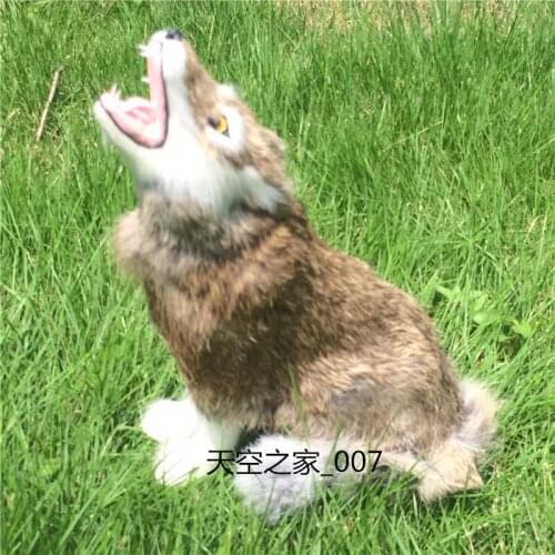 New simulation wolf model polyethylene & furs sitting wolf toy gift about 24x15x7cm 0709