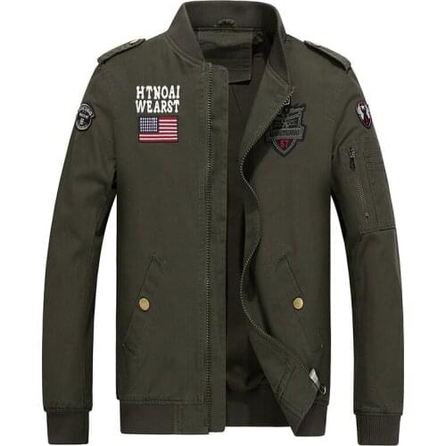 Spring and Autumn new mens coat Casual plus size mens jacket Embroidered solid color mens top