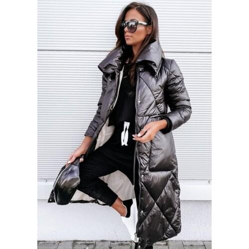 Solid Jacket Women 2021 New Fashion Long Sleeve Zipper Jackets Winter Warm Casual Plus Size Long Ladies Coat Outerwear S-5XL