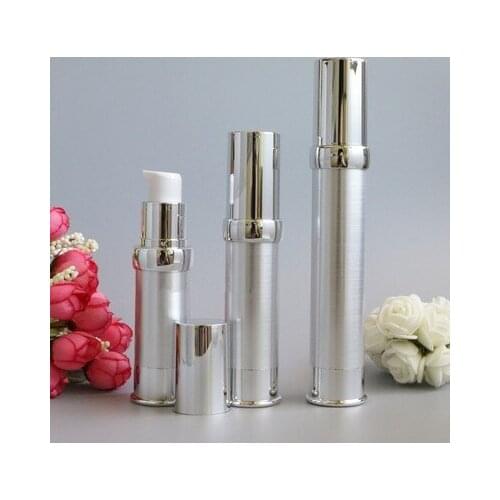 15ml/20ml/30ml Portable Empty Vacuum Pump Airless Bottles Cosmetic Lotion Bottle Spray Travel Vials Container Gold Cap Lids