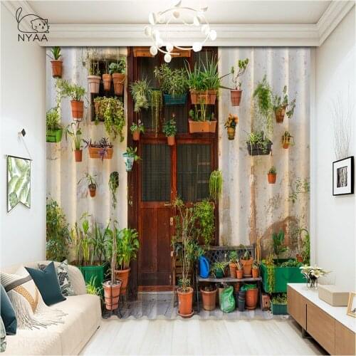 Fancy Flower Decorated Narrow Sunny Street Curtain French Window Curtain For Dining Room Pastoral Room Curtains Micro Shading