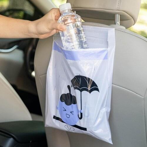15Pcs/Set Self Adhesive Disposable Car Seat Back Rubbish Bag Kitchen Garbage Trash Pouch Household Sundries Storage Bag