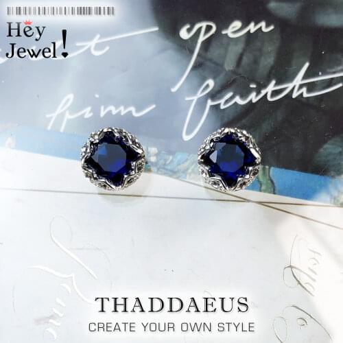 Stud Earrings Dark Blue Lotus,Europe Style Glam Fashion Good Jewerly For Women,2017 Gift In 925 Sterling Silver,Super Deal