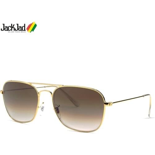 JackJad Vintage Classic 3136 Caravan Style Square Pilot Sunglasses Men Optical Glass Lens Brand Design Sun Glasses Oculos De Sol