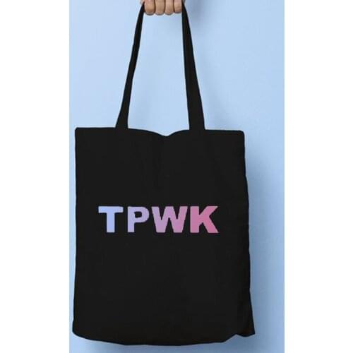 Treat People with Kindness Tote Bag Reusable Vintage Shoulder Bags Casual Large Capacity Fashion Mama Canvas Bag M