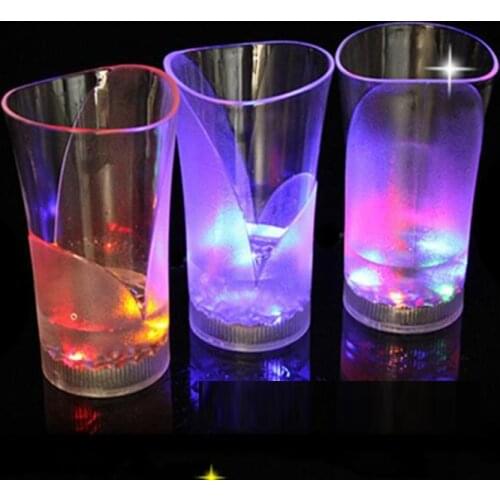 LED Drink Flashing Colorful Wine Glass Cup Light LED Whisky Wine Cup Colorful Night Light Glass Bar Party Supply Drinking Tools