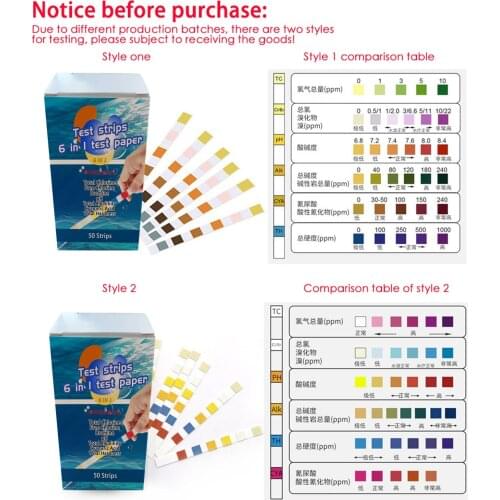 2pcs 50 Strips 6 In 1 Swimming Pool Spa Water Test Strips Nitrate Nitrite Ph Hardness Swimming Pools Accessories Dropshipping