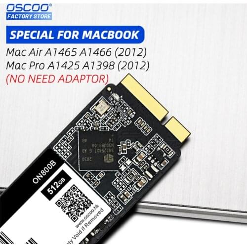 OSCOO SSD For Macbook Air A1465 A1466 EMC2258 2259 Year 2012 Original 1TB Hard Drives For Macbook Pro A1425 A1398 EMC2557 2672