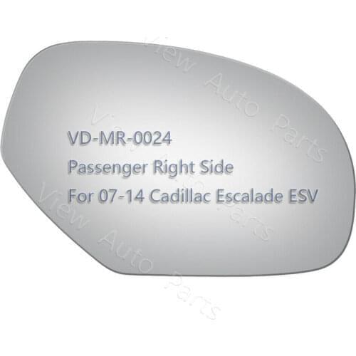 Mirror Glass for 07-14 Cadillac Escalade ESV Passenger Right Side Pickup Truck