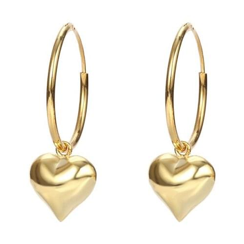Light Luxury Heart Shape 925 Silver Hoop Earrings Boho Jewelry Korea Minimalism Broncos Pendientes Charm Earrings for Women