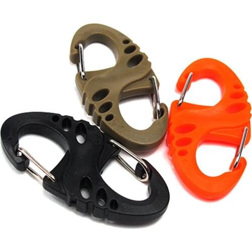 1 X Climbing Hook Carabiner Clip Keychain For Backpack Outdoor Buckle Snap Lock Clasp Hook Hanger Hang Fastener Dual Buckle
