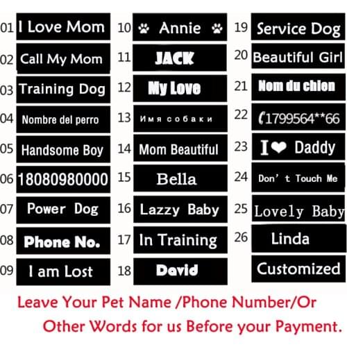 1 Pairs Dog Name Harness Velcro 3*11cm/5*16cm DIY Personalized Pet Dog Harness Accessories