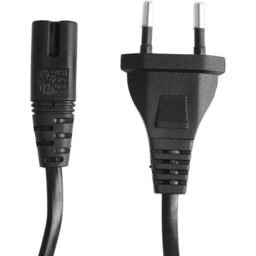 1Pc Short C7 To EU European 2-Pin Plug AC Power Cable Lead Cord 1.5M 5Ft Figure 8