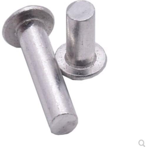 1000pcs GB867 M2 M2.5 M3 M4 Aluminum Solid Round Head Rivet Alloy Self-plugging Rivet B067
