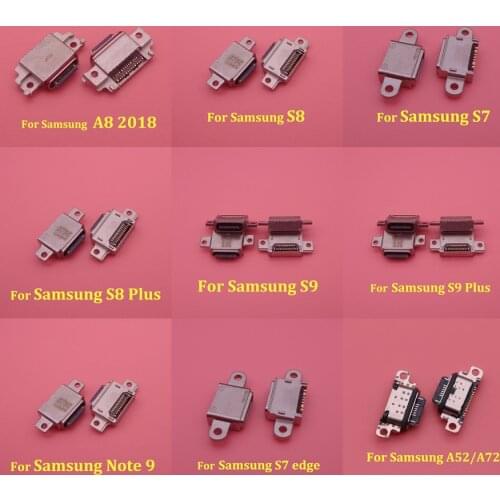2Pcs For Samsung A8 2018 A530 A730 S21 A52 A72 S7 S7 Edge S8 S8Plus S9 S9 Plus USB Charging Port Connector Jack Socket Plug Dock