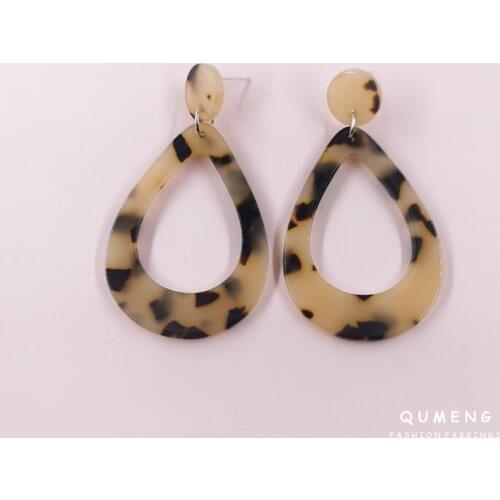 2021 exquisite vintage geometric creative water droplets Leopard Acrylic acetic acid long earrings womens party accessories