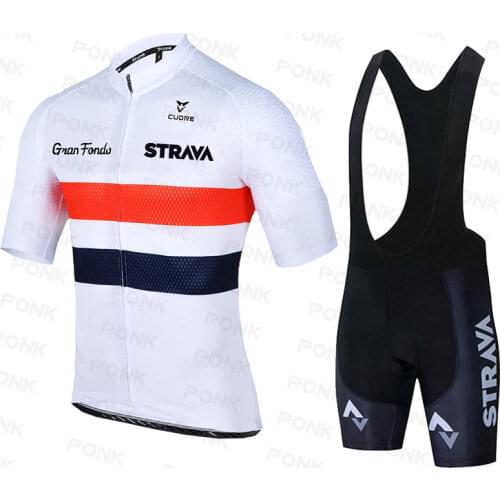 2021 STRAVA Cycling Clothing Short Sleeve Set Quick Dry Men Bicycle Clothing Summer Cycling Jersey Sets MTB Bike Shorts