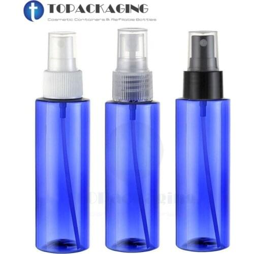30PCS*100ML Spray Pump Bottle Blue Plastic Cosmetic Container Empty Perfume Sample Makeup Refilable Bottle Fine Mist Atomizer