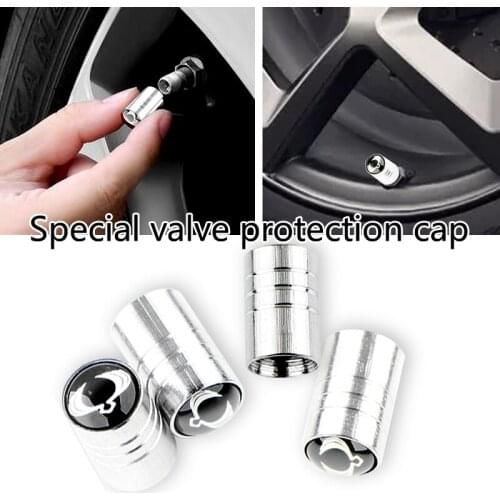 4 Pcs Car Tyre Air Stems Cove Wheel Round Tire Valve Caps for SsangYong Actyon Turismo Ssang Yong Rodius Rexton Korando Kyron
