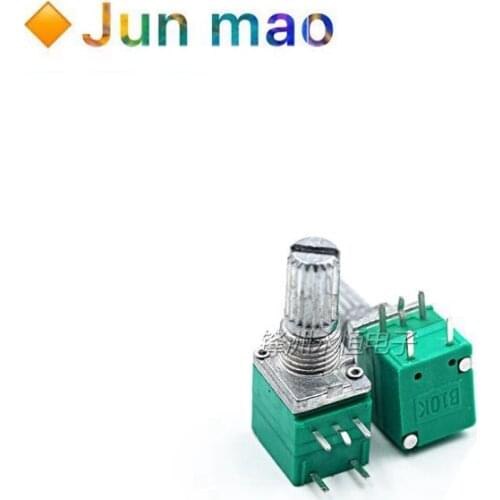 5pcs/lot RV097NS Potentiometer 5K 10K 20K 50K 100K 500K With Switch 5pin Shaft 15mm Audio Amplifier Adjustable Potentiometers