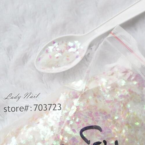 50g /bag Rhombus Paillette Colorful Rainbow Pink Purple Glitter Nail Art Tool Acrylic Powder Polish Nail Tools Decora C03-50g