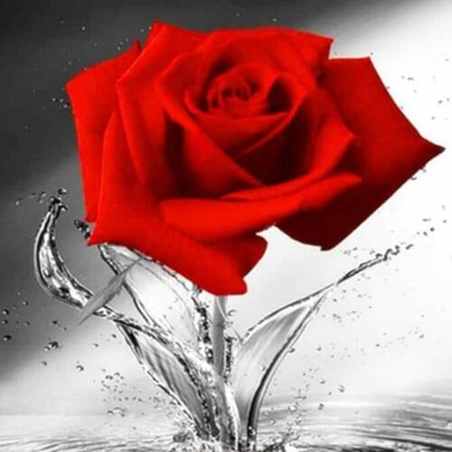 Diamond Mosaic Red Rose 5D Diamond Painting Flowers Cross Stitch Picture Of Rhinestones Home Decor Handmade Crafts