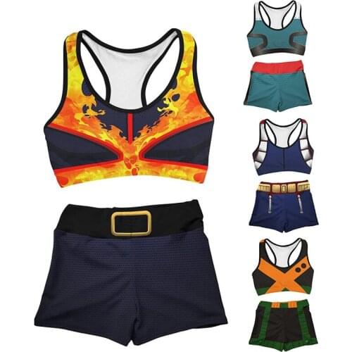 Anime My Hero Academia Todoroki Shoto Sportswear Cosplay Costume School Uniform Teen Shirt Beach Shorts Swimming Sexy Swimsuit